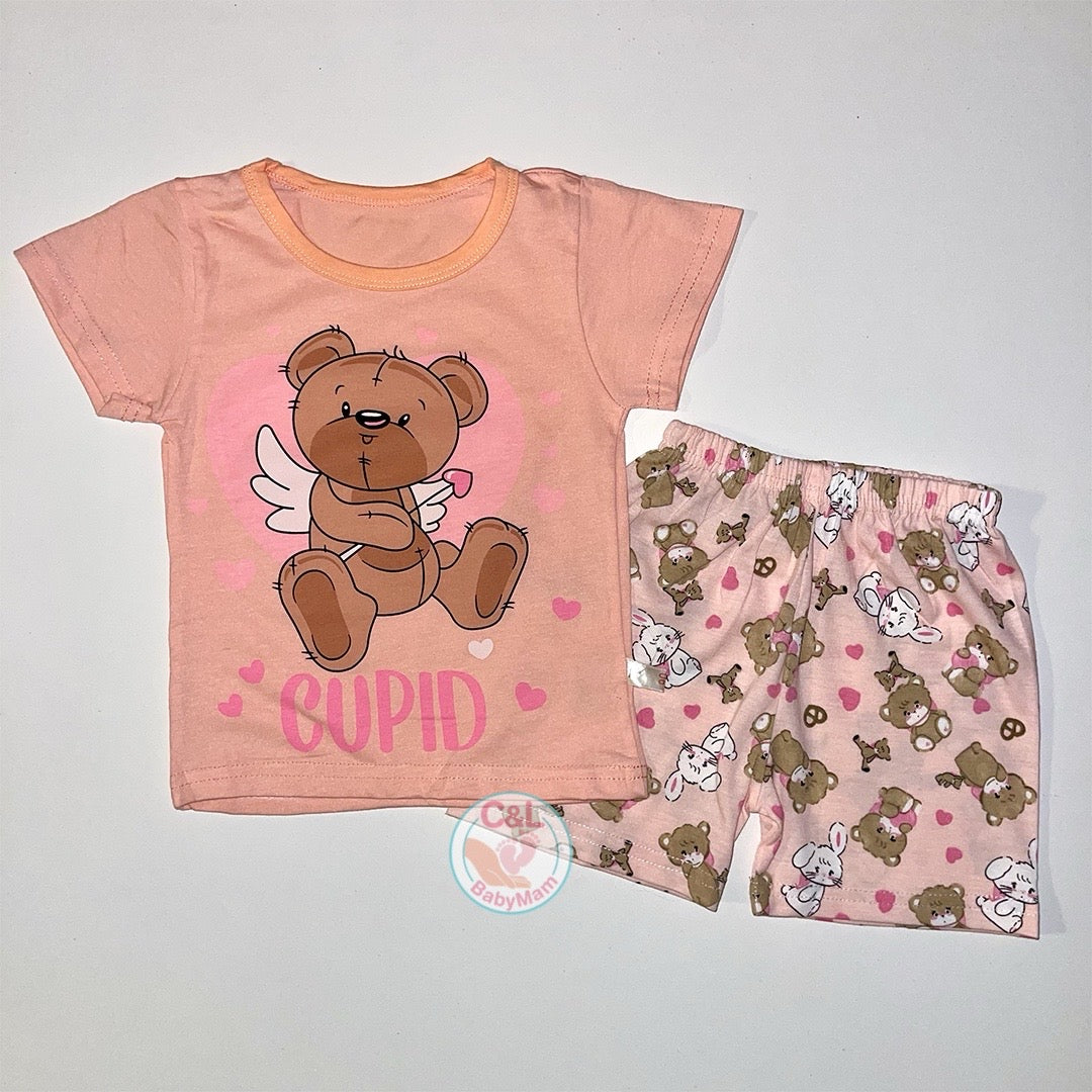 Pijama de Verano para Bebés y Niñas Short/Polera 1-2-3 años Osito