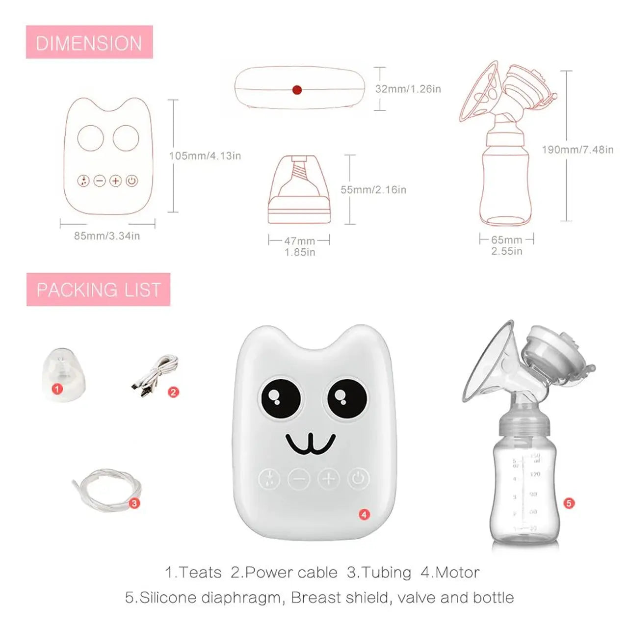 Extractor De Leche Electrico Automatico Con Usb