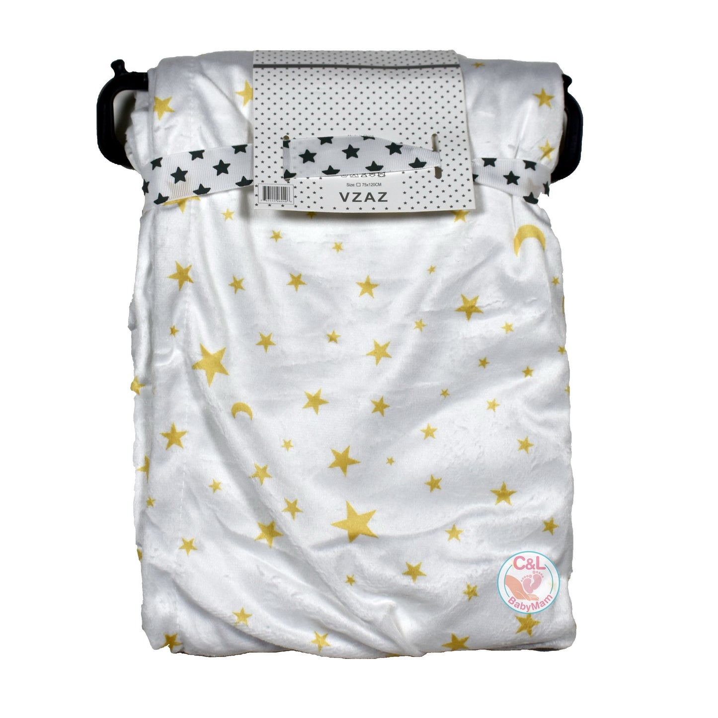 Manta Frazada Bebé Plush diseño Estrellas Blanco