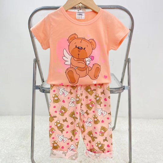 Pijama de Verano para Bebés y Niñas Pantalón/Polera 1-2-3 años Osito