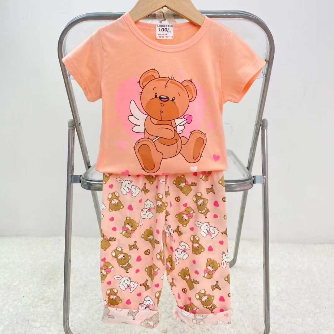 Pijama de Verano para Niñas Pantalón/Polera 4-5-6 años Osito