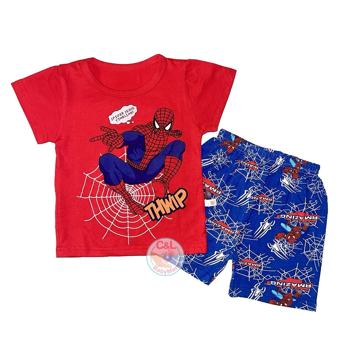 Pijama de Verano para Bebés y Niños Short/Polera 1-2-3 años Rojo Spider