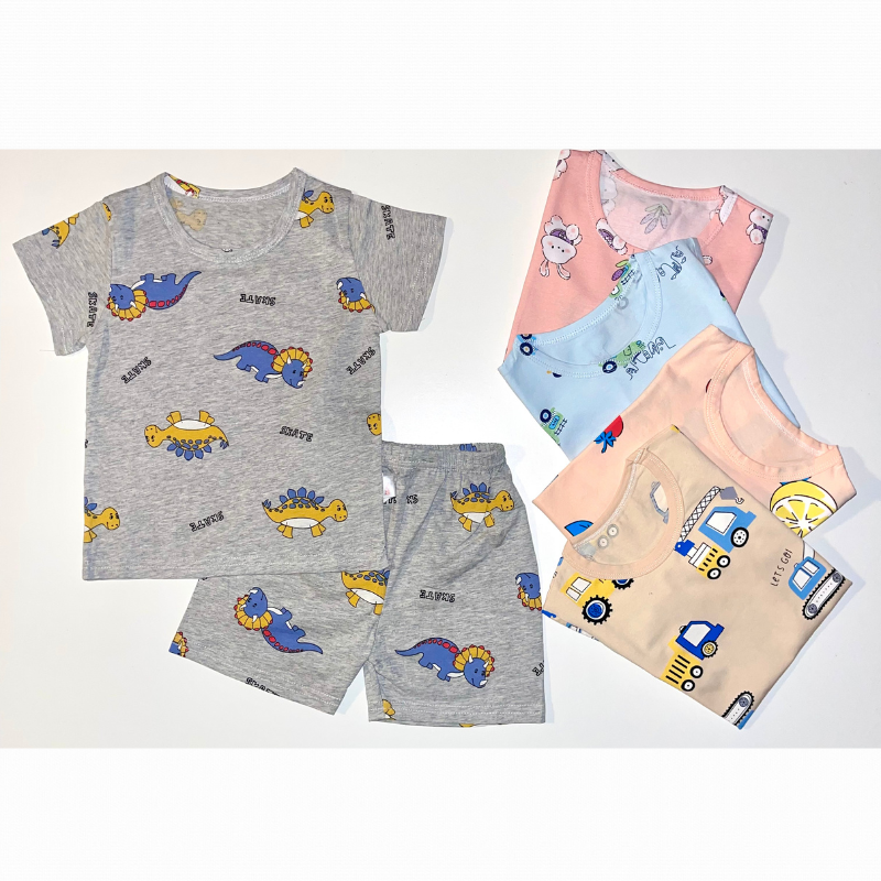 Pijamas de Verano para Bebés y Niños Short y Polera Diseños "SURTIDOS" Tallas 1-2-3 Años