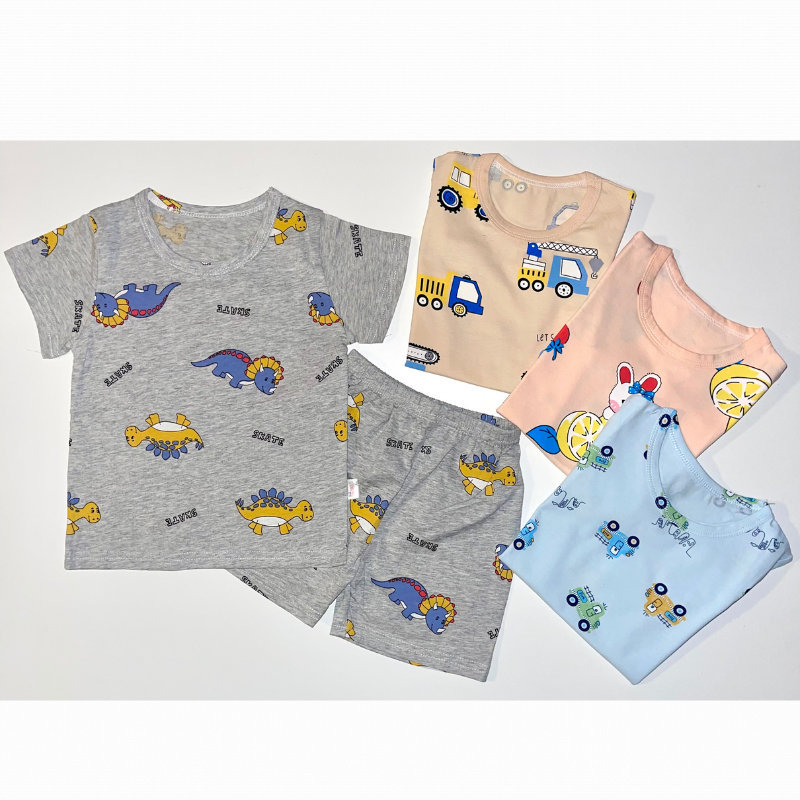 Pijamas de Verano para Bebés y Niños Short y Polera Diseños "SURTIDOS" Tallas 1-2-3 Años