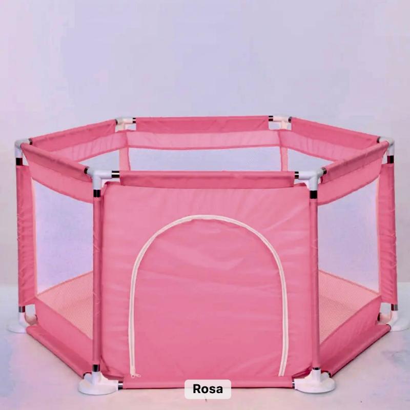 Corral de Seguridad para Bebés con Pelotas Color Rosado - Fácil de Ensamblar