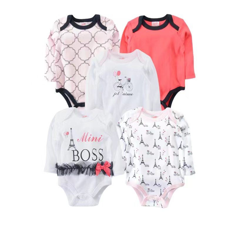 Pack de 5 Bodys Manga Larga Niña Paris