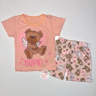 Pijama Niña Osito 100% Algodón Polera + Short | Talla 1