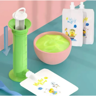 Set Rellenador de Compotas + 4 Bolsas Reutilizables para Bebé