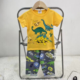 Pijama Niño Dinosaurio 100% Algodón Polera + Pantalón | Talla 1
