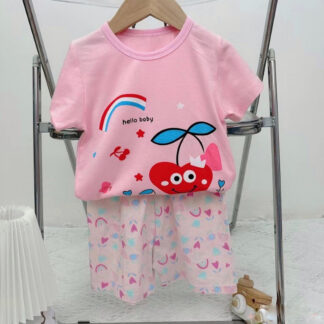 Pijama Niña Corazones 100% Algodón Polera + Short | Talla 1