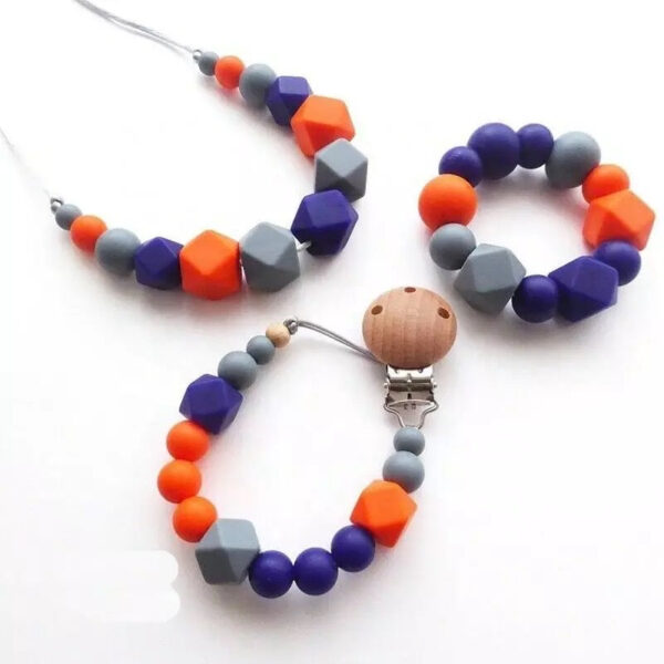 Collar de Lactancia, Mordedor y Porta Chupete REMATE - 4 Colores