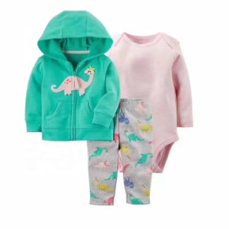 Conjunto Buzo Bebé Niña Dinosaurio 3 Piezas 100% Algodón | Remate