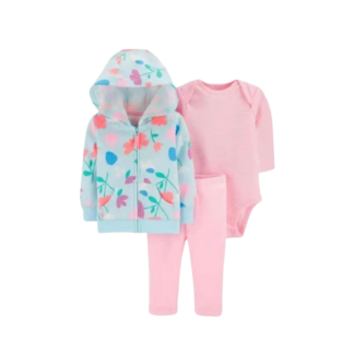 Conjunto Buzo Bebé Niña Floreado 3 Piezas 100% Algodón | Remate