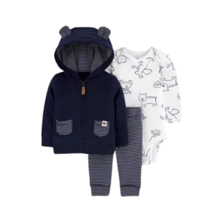 Conjunto Buzo Bebé Niño Perrito 3 Piezas 100% Algodón | Remate