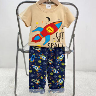 Pijama Niño Cohete 100% Algodón Polera + Pantalón | Talla 1
