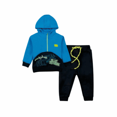 Buzos de 2 Piezas 100% Algodón para Bebés y Niños - Azul Urbano