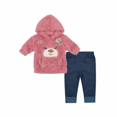 Buzos de 2 Piezas 100% Algodón para Bebés y Niñas - Osita Felpa