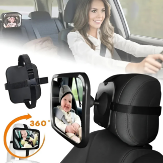 Espejo XL para Bebé Silla de Auto | Giro 360° Remate