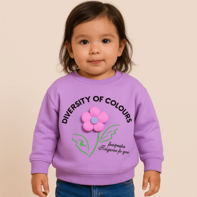 Polerón de algodón diseño Flor – 3 colores | Tallas 1 a 2 años