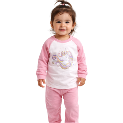 Pijama Piel de Durazno Infantil – Unicornios 3 Colores (1–4 Años)