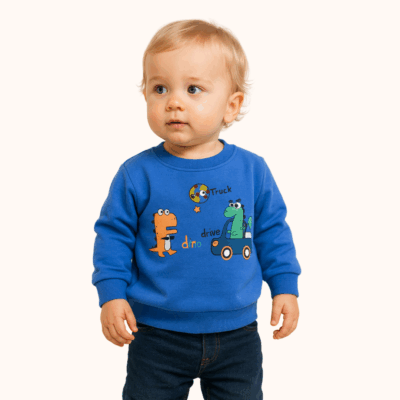 Polerón de algodón diseño Dino Hélices– 3 colores | Talla 1 año