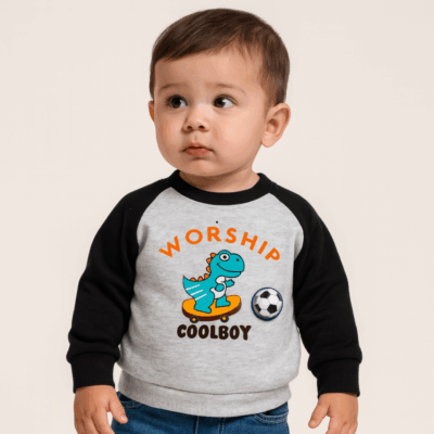 Polerón de algodón diseño Dino Pelota Giratoria – 3 colores | Tallas 1 a 2 años