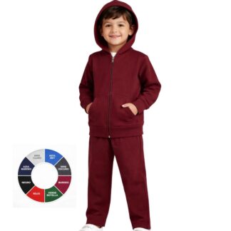 Conjunto Buzo Niño Niña 100% Algodón Nacional | Polerón con Cierre y Capucha + Pantalón Recto Tallas 4 a 10