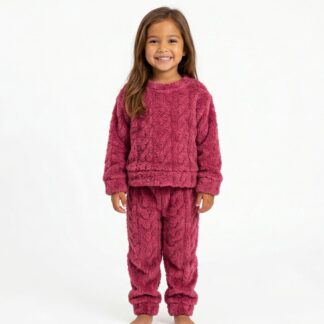 Pijama Peludito Niña Plush | Conjunto Abrigado 2 Piezas | 2 a 5 años