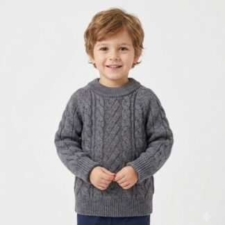 Chaleco Tejido Infantil Grueso Cuello Redondo