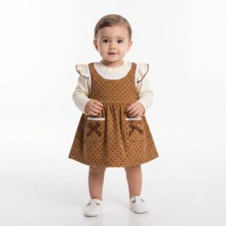 Vestido 2 Piezas Niña Algodón Lunares | Remate Talla 1