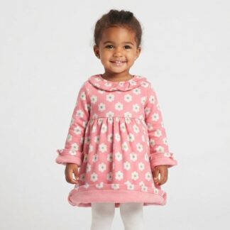 Vestido Afranelado Niña Flores | Manga Larga Invierno