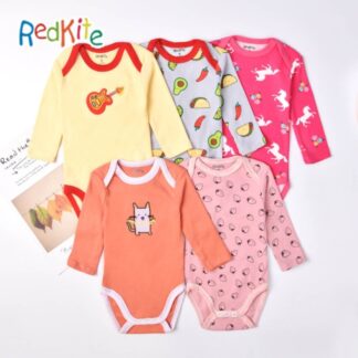 Pack 5 Bodys Manga Larga Niña 100% Algodón – Remate