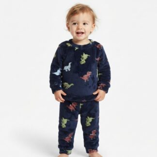 Pijama Plush Niño Dinosaurios – Invierno