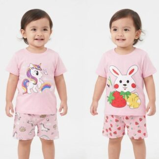 Pijamas Infantiles 100% Algodón Polera y Short Diseños a Elección Talla 1 | REMATE