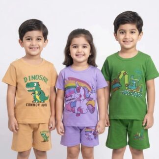 Pijamas Infantiles 100% Algodón Polera y Short Diseños SURTIDOS Talla 1 a 6 | REMATE
