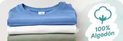 Poleras de algodón dobladas en colores