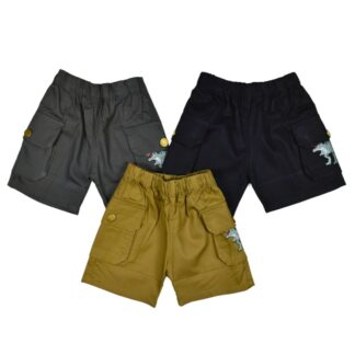 Short cargo de tela para niño con bordados | Liquidación